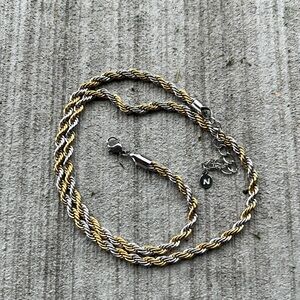 NAETUR ROPE TWO TONE NECKLACE